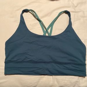 Lululemon Energy Bra Long Line *luxtreme Size 12 Green Jasper/Frosted Pine